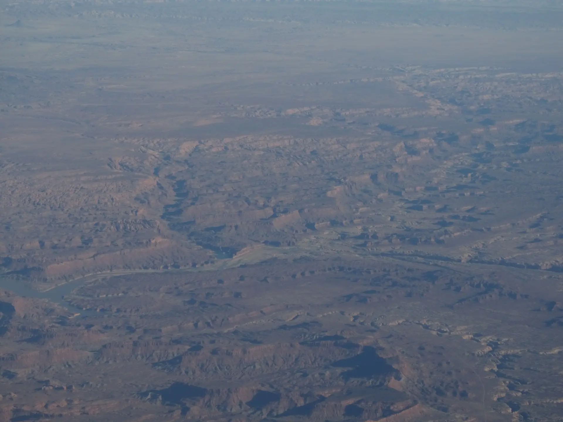 Canyon country south of Canyonlands National Park photographed from an aircraft