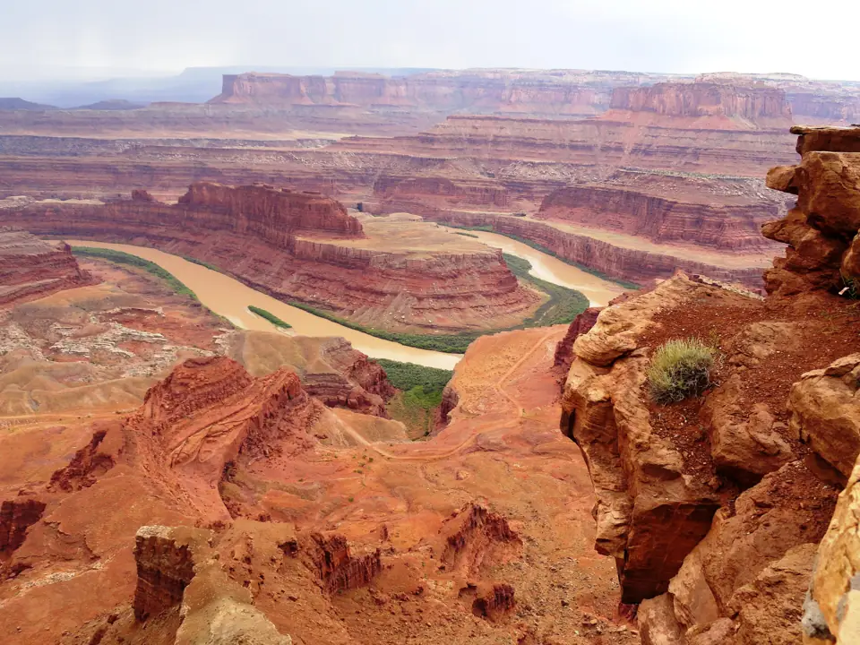 The gooseneck of the Colorado River seen from the rim at Dead Horse Point near Moab