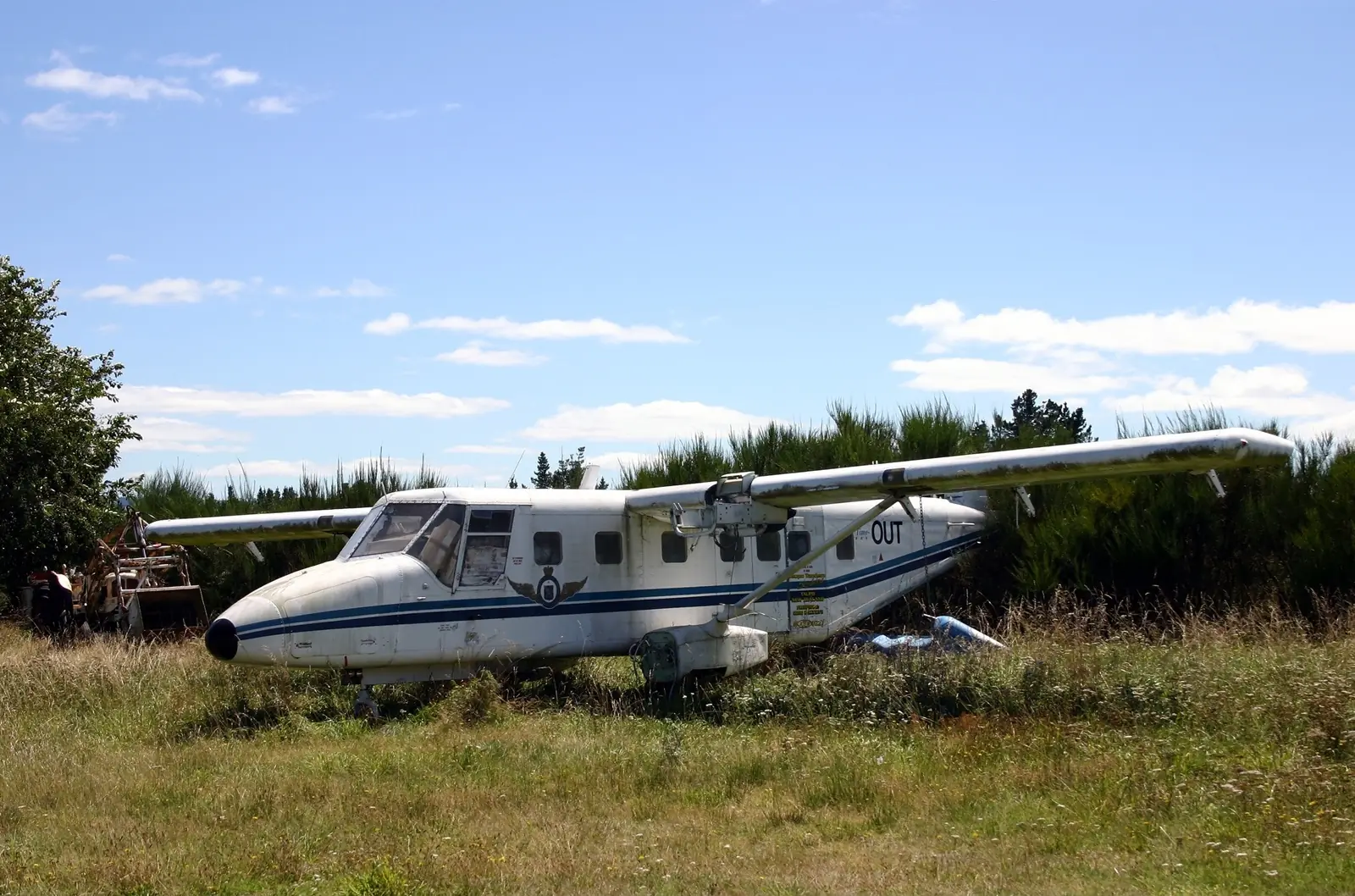 The jump aircraft of Taupō Tandem Skydiving on the ground