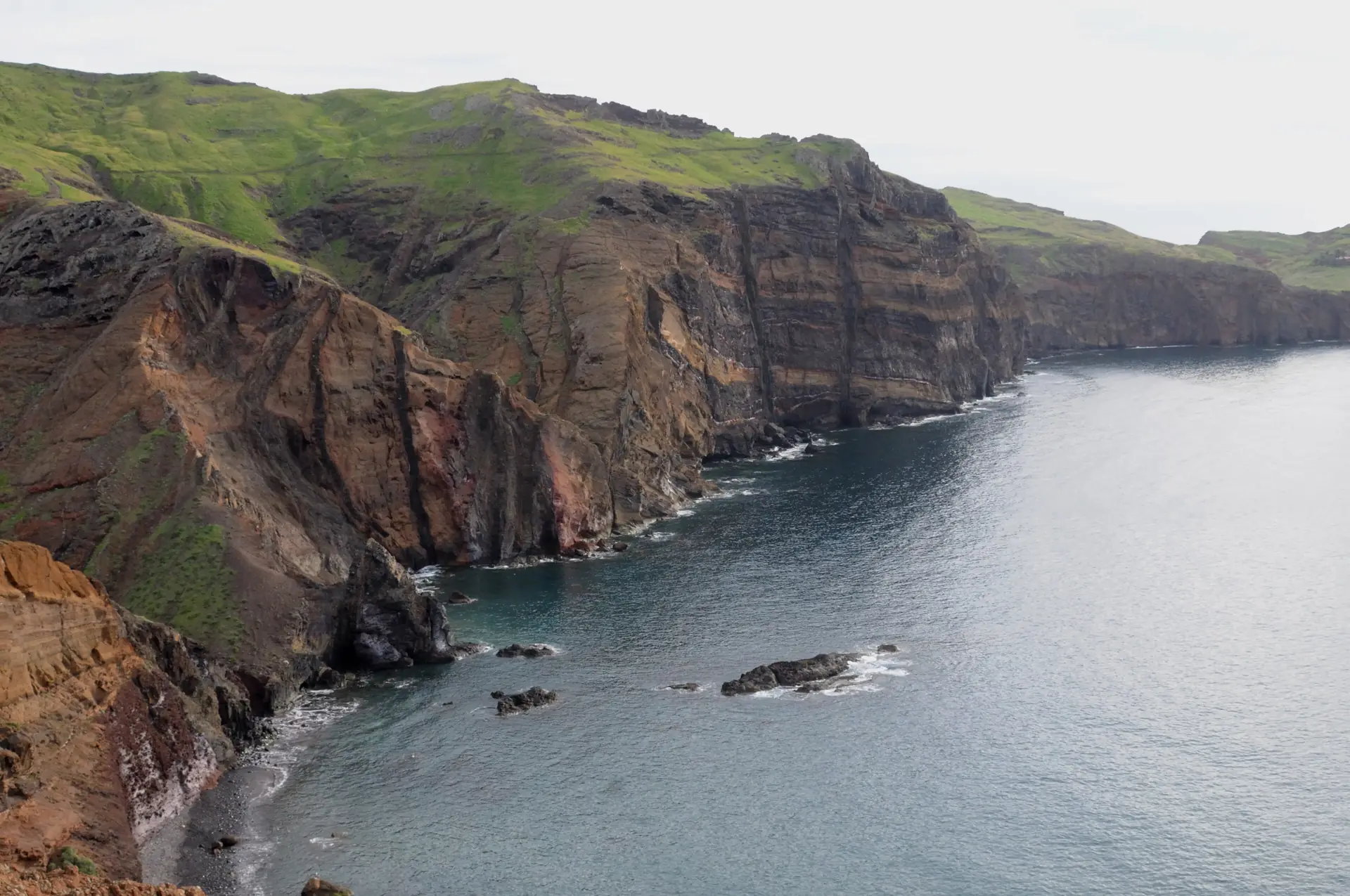Sea cliffs of the Ponta de São Lourenço peninsula in eastern Madeira
